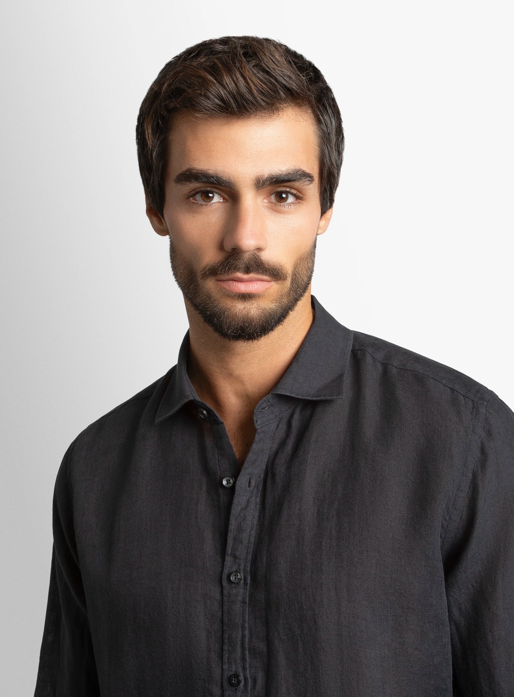 Verano Black Washed Linen Shirt