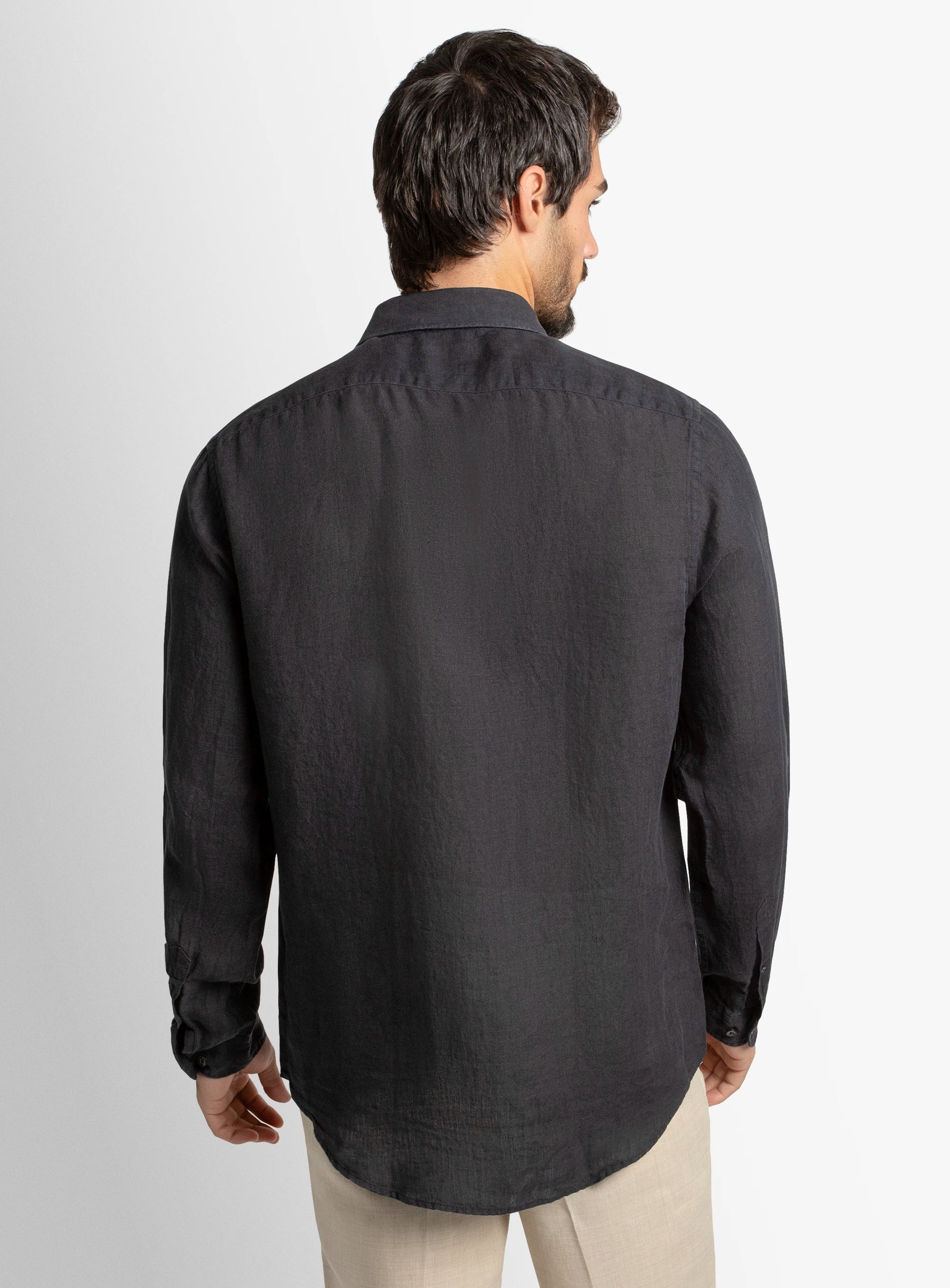 Verano Black Washed Linen Shirt