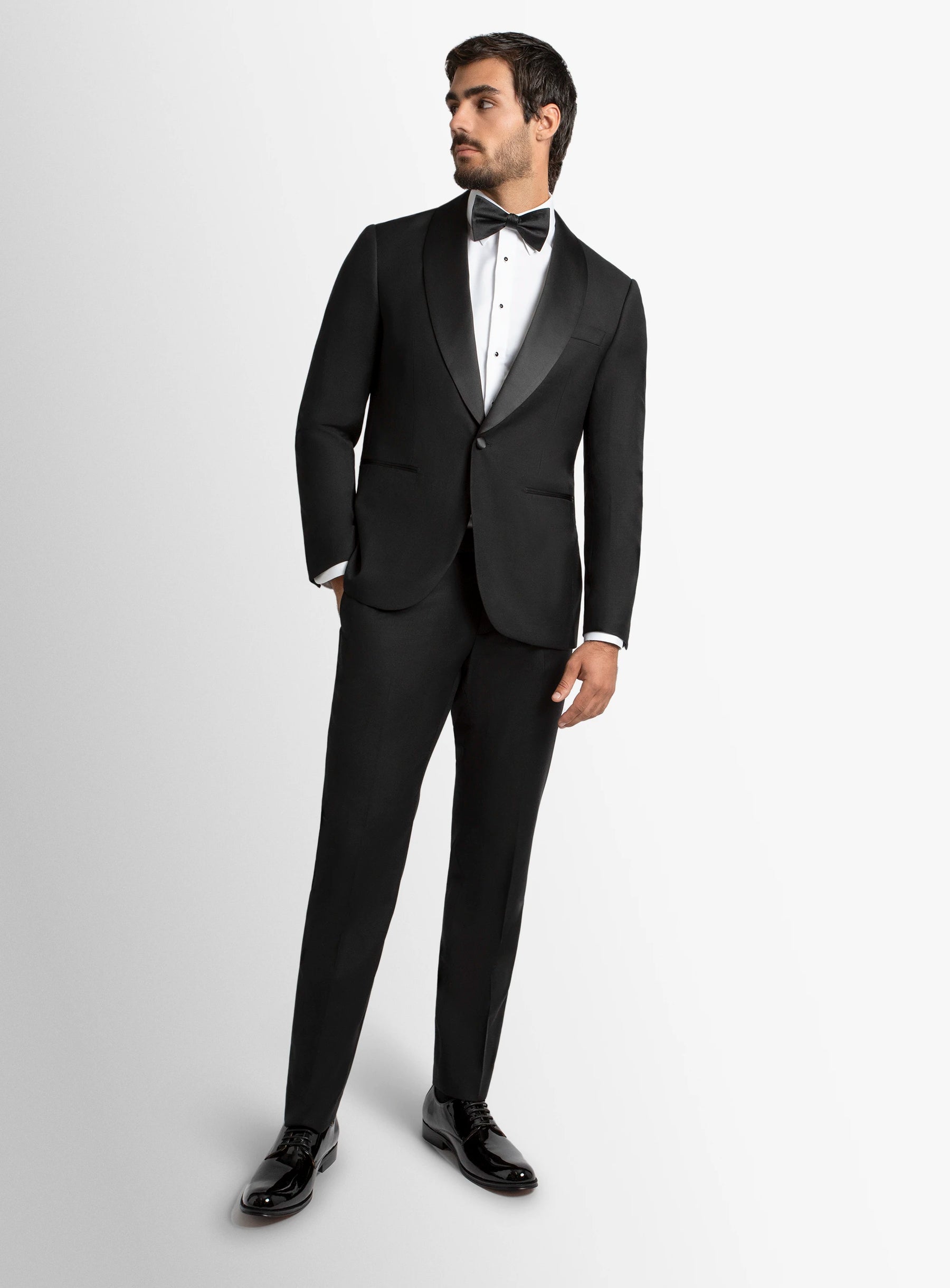 Wide Shawl Black Tuxedo