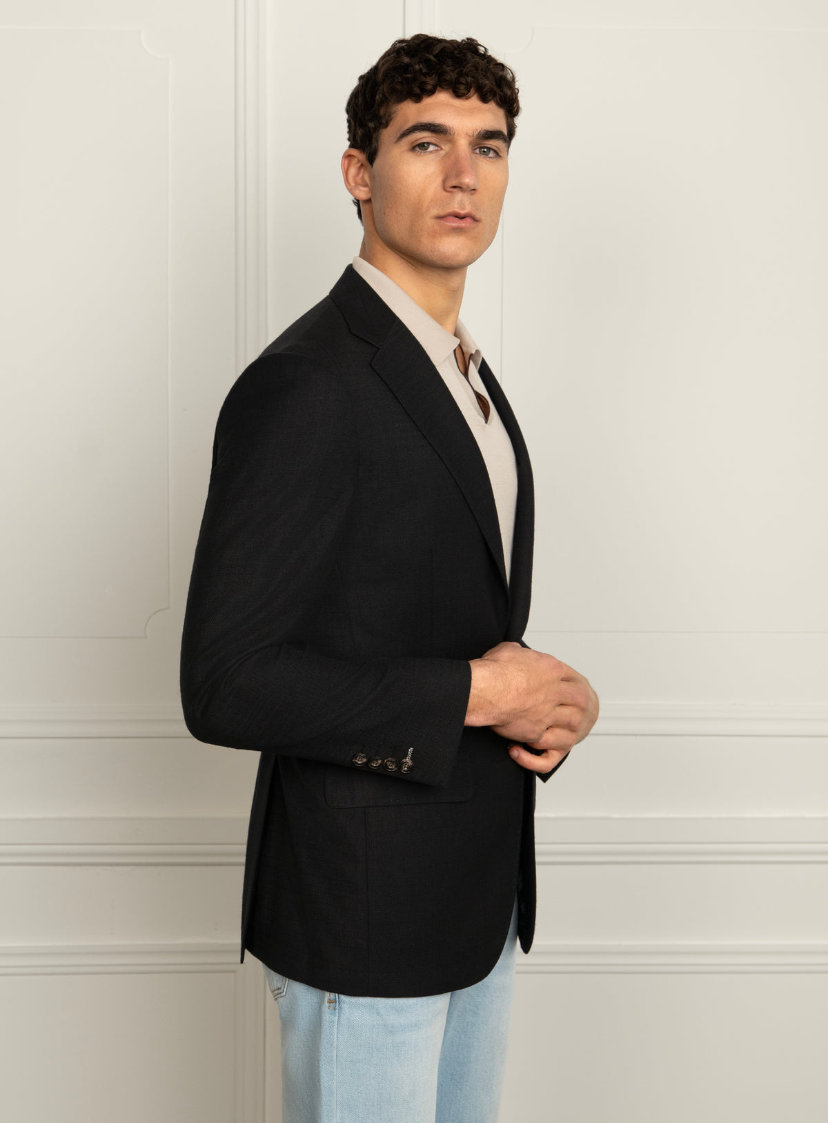 Vitale Textured Black Sport Jacket