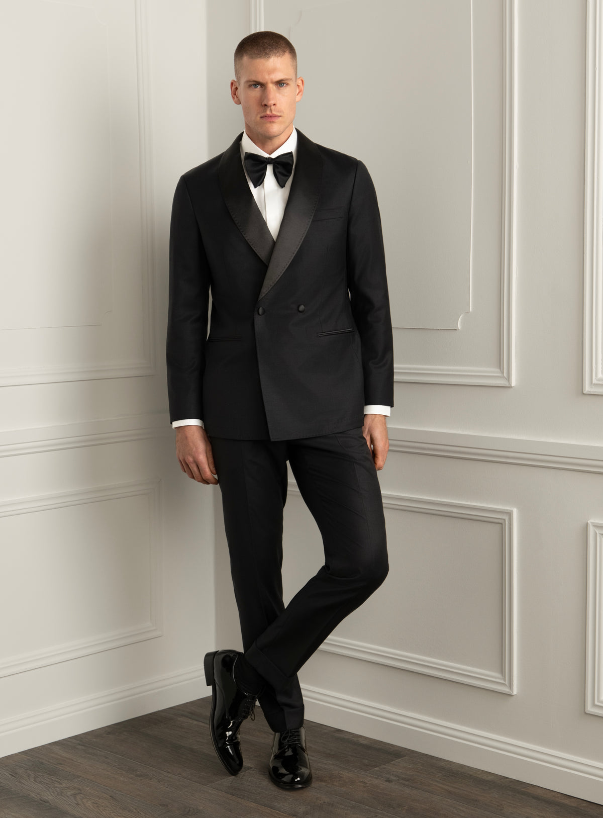 Rossini Black Dinner Jacket - Full-length model front view