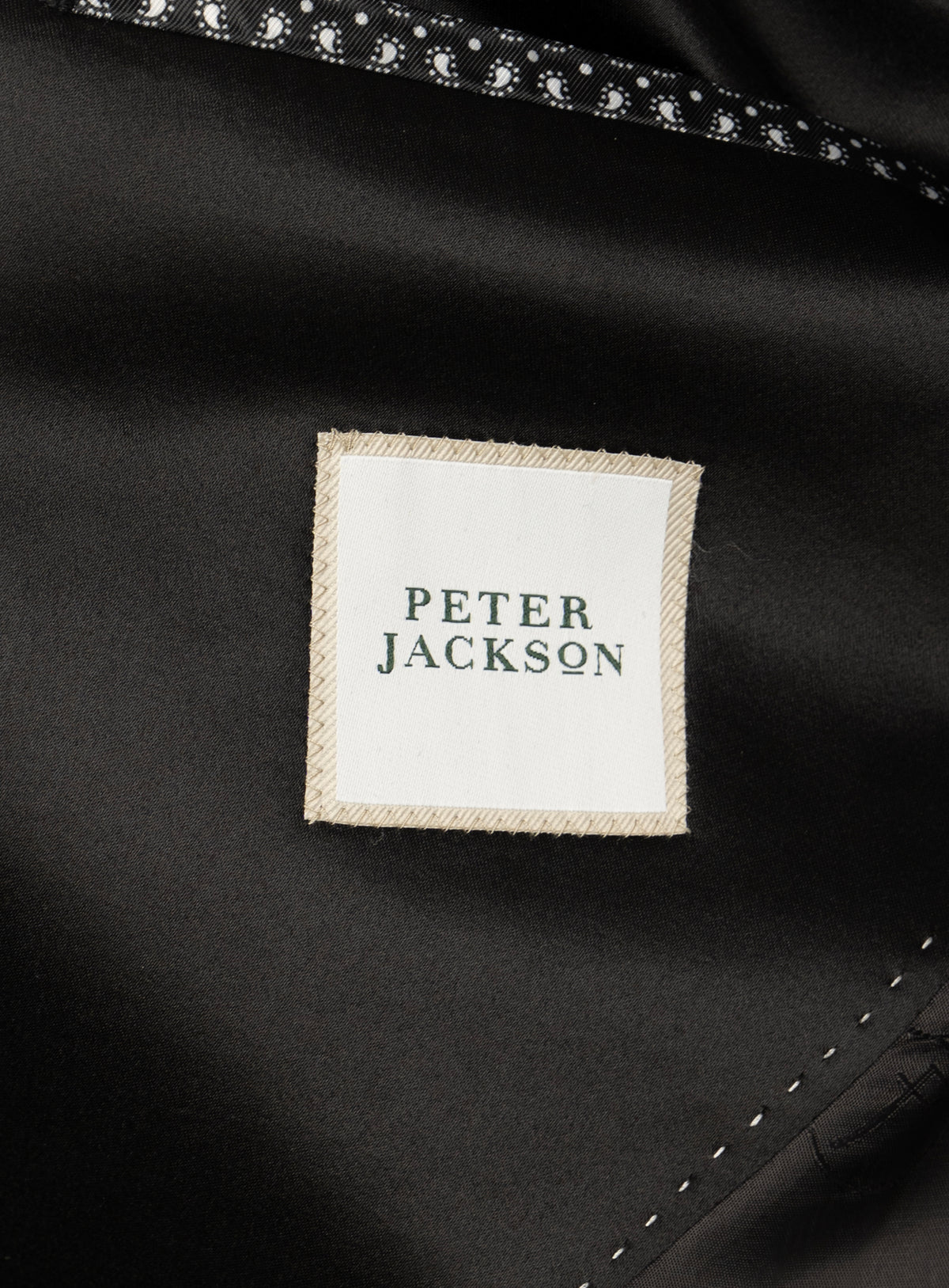 Rossini Black Dinner Jacket - Interior lining and label detail