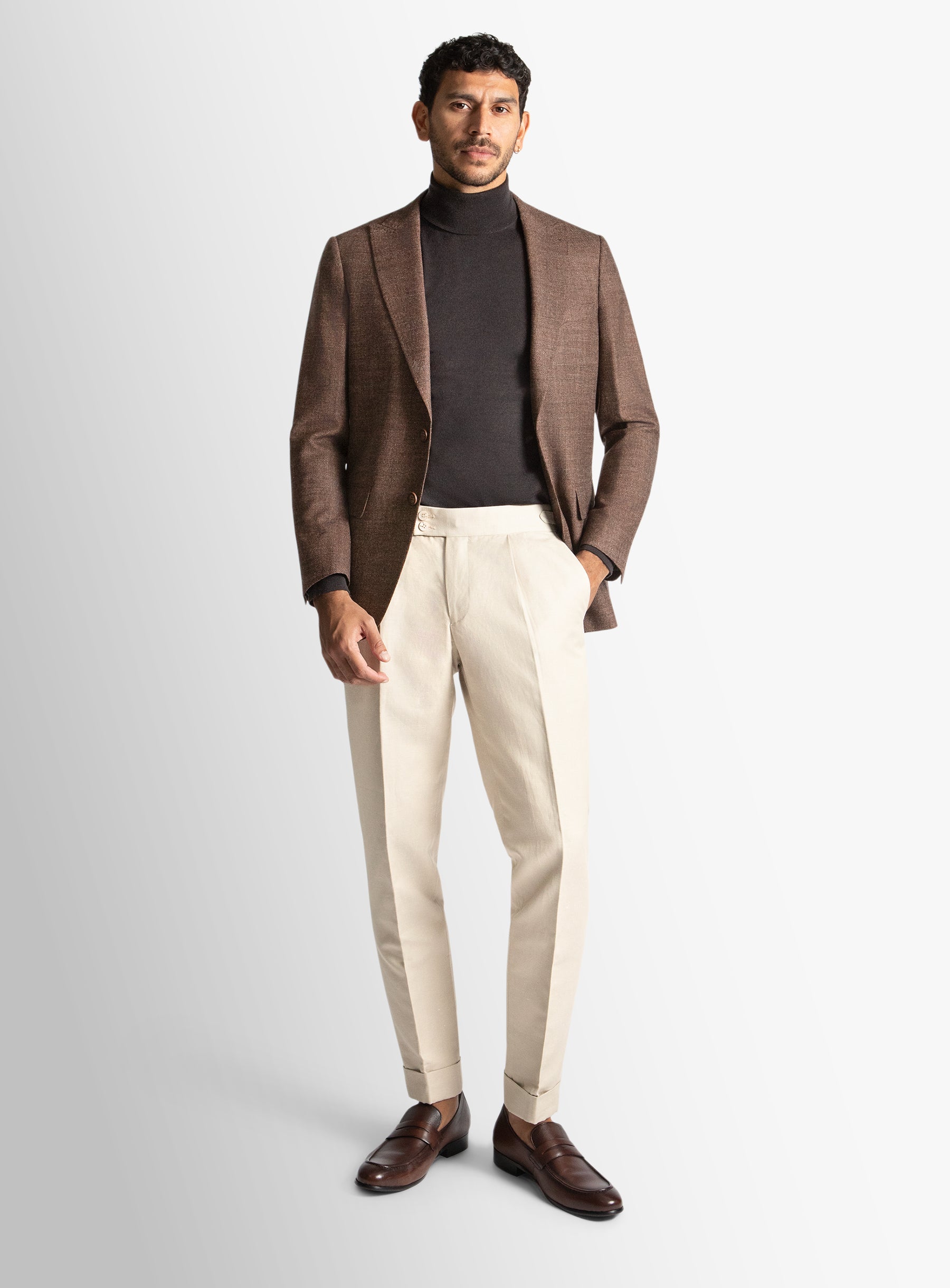 Portici Basketweave Brown Jacket