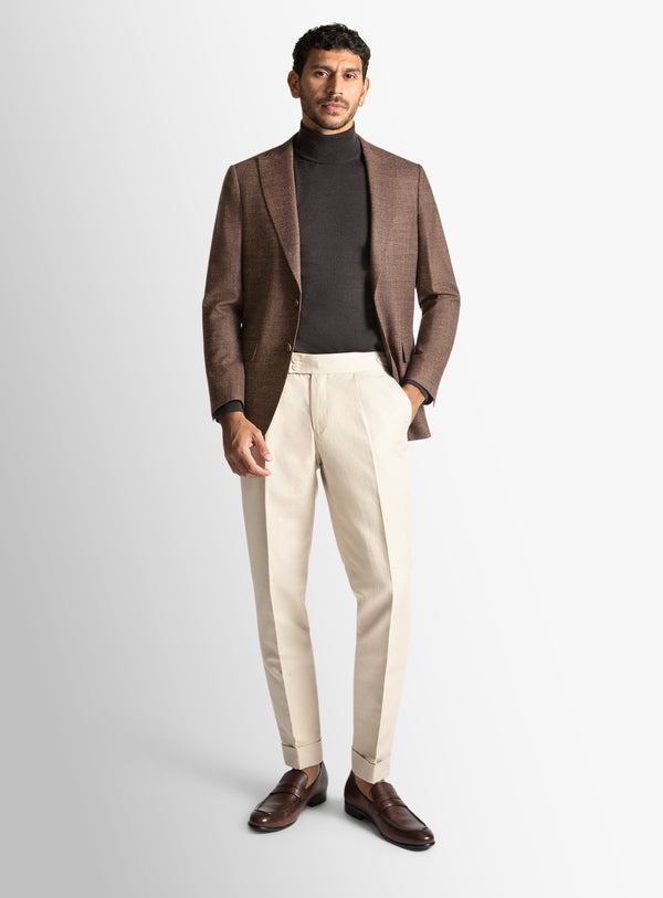 Portici Basketweave Brown Jacket