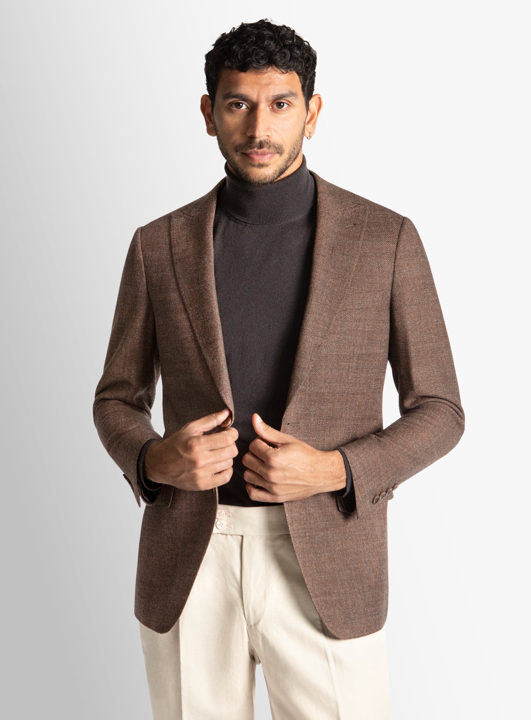 Portici Basketweave Brown Jacket