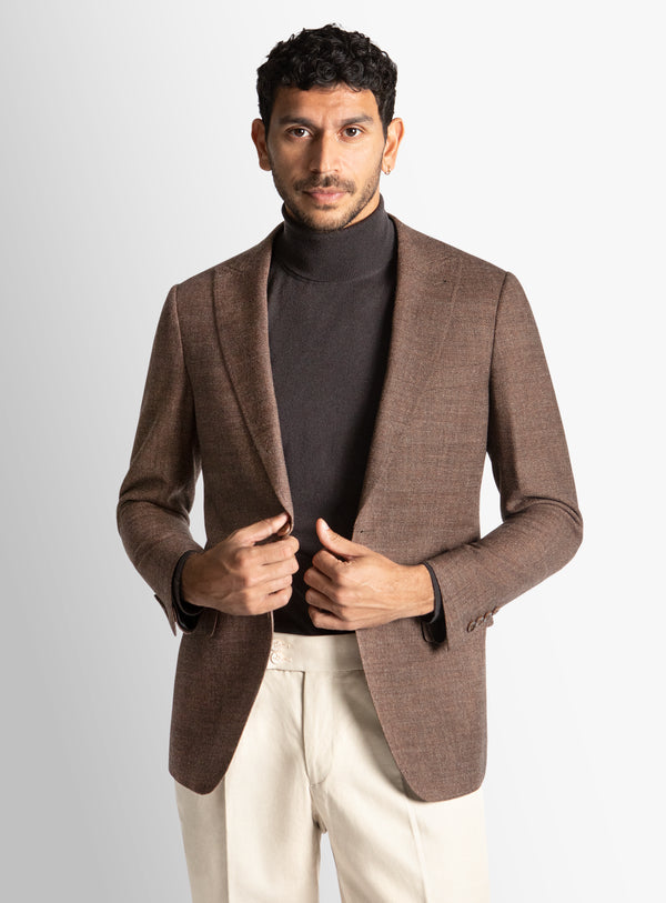 Portici Basketweave Brown Jacket