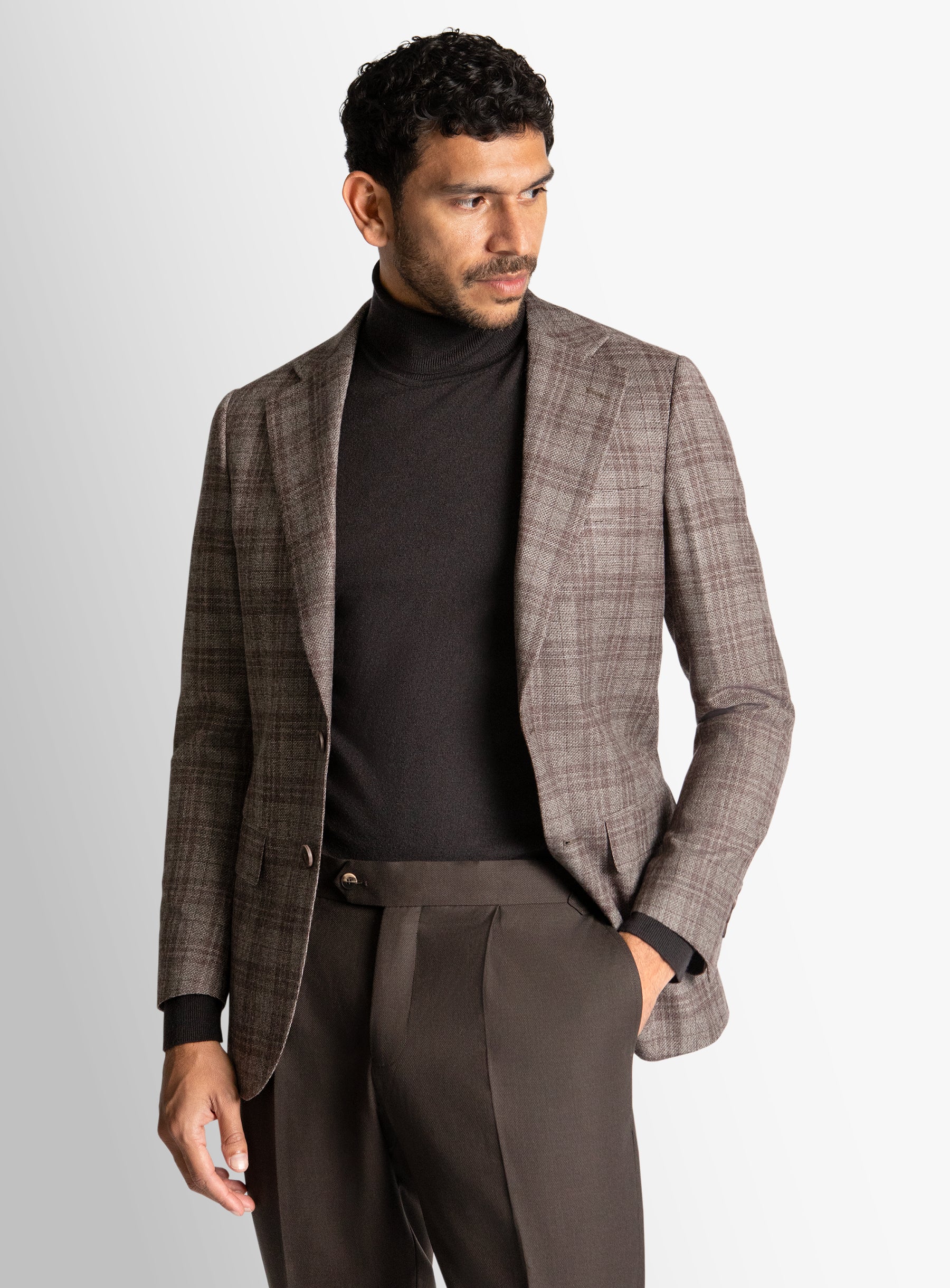 Vitale Plaid Grey-Berry Jacket