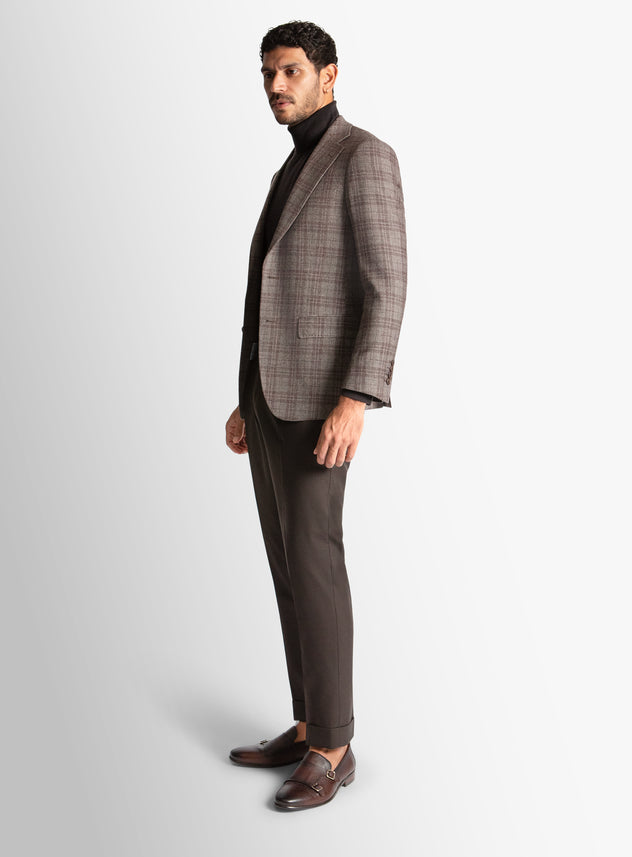 Vitale Plaid Grey-Berry Jacket