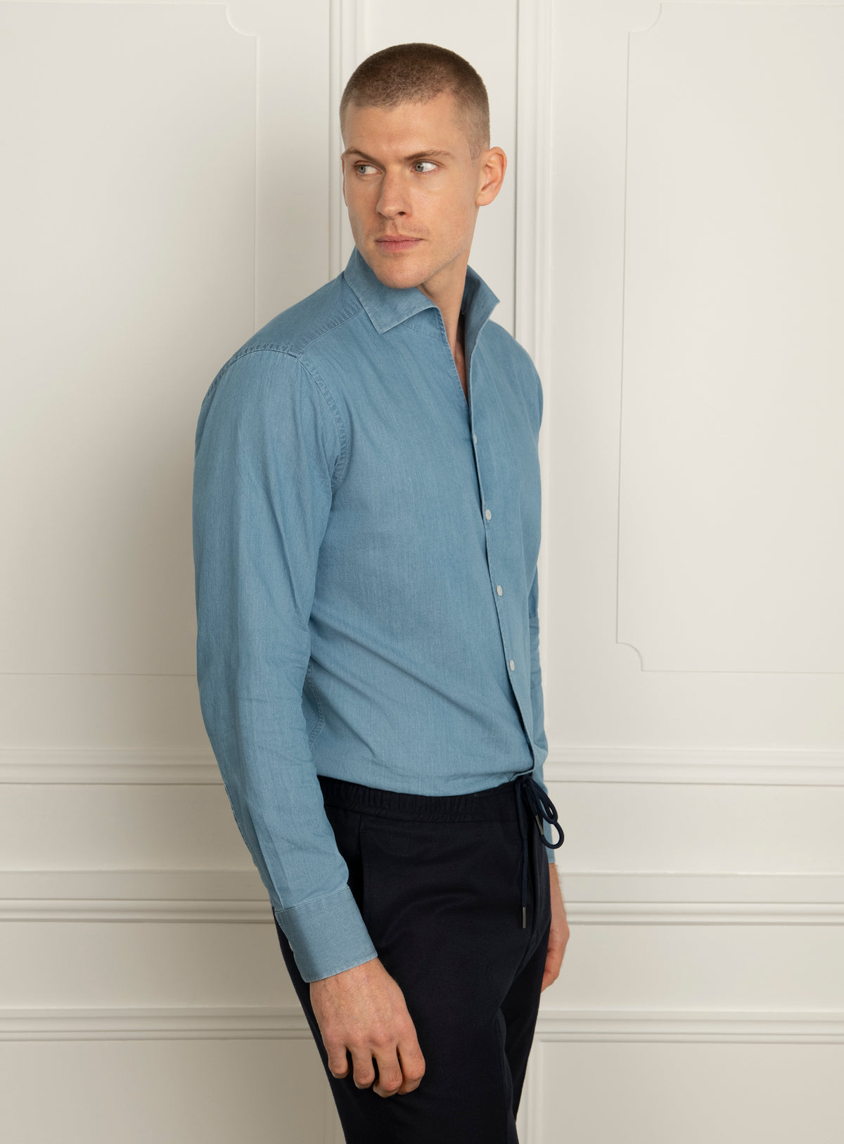 Silvestro Single Collar Denim Shirt