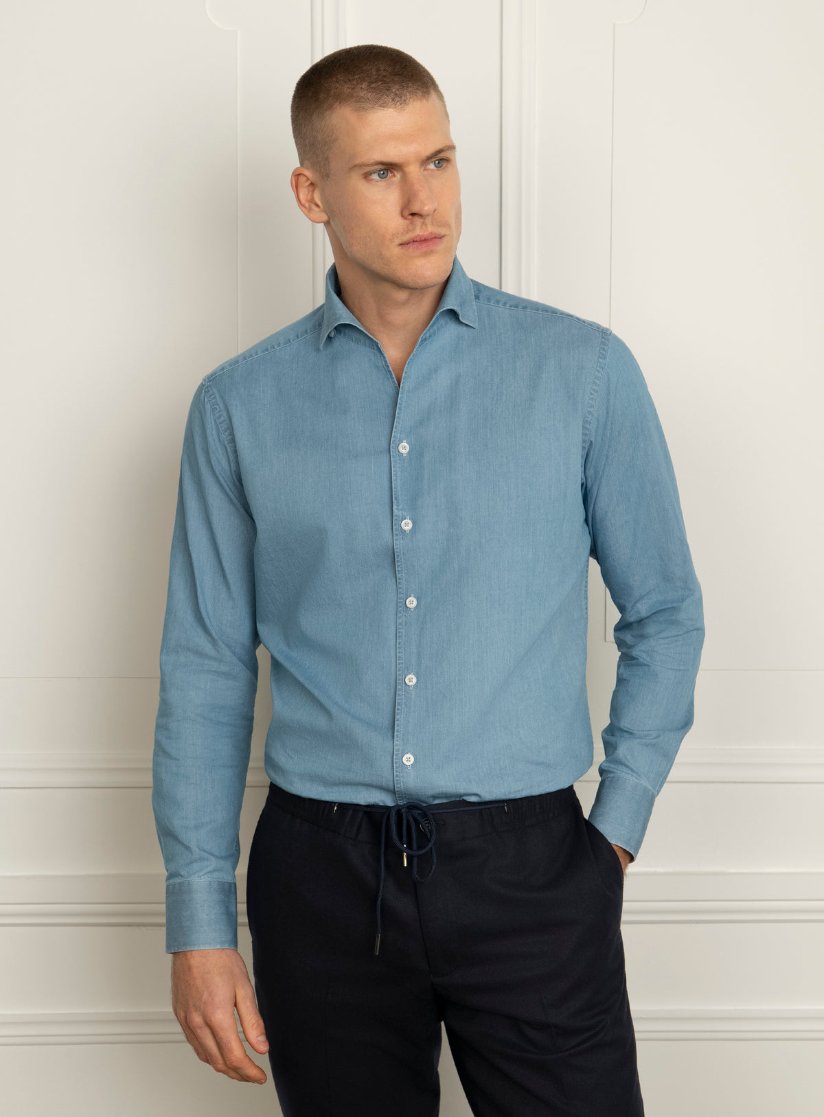 Silvestro Single Collar Denim Shirt
