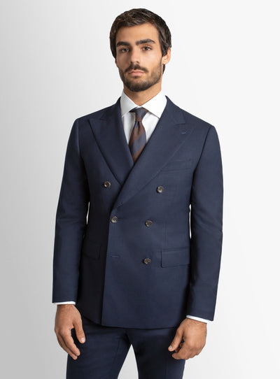 Positano Navy Twill Double Breasted Jacket