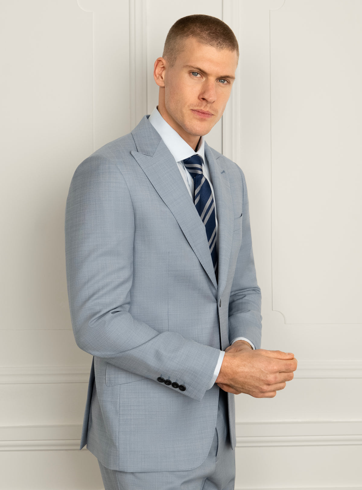 Seraffo Sharkskin Blue Suit