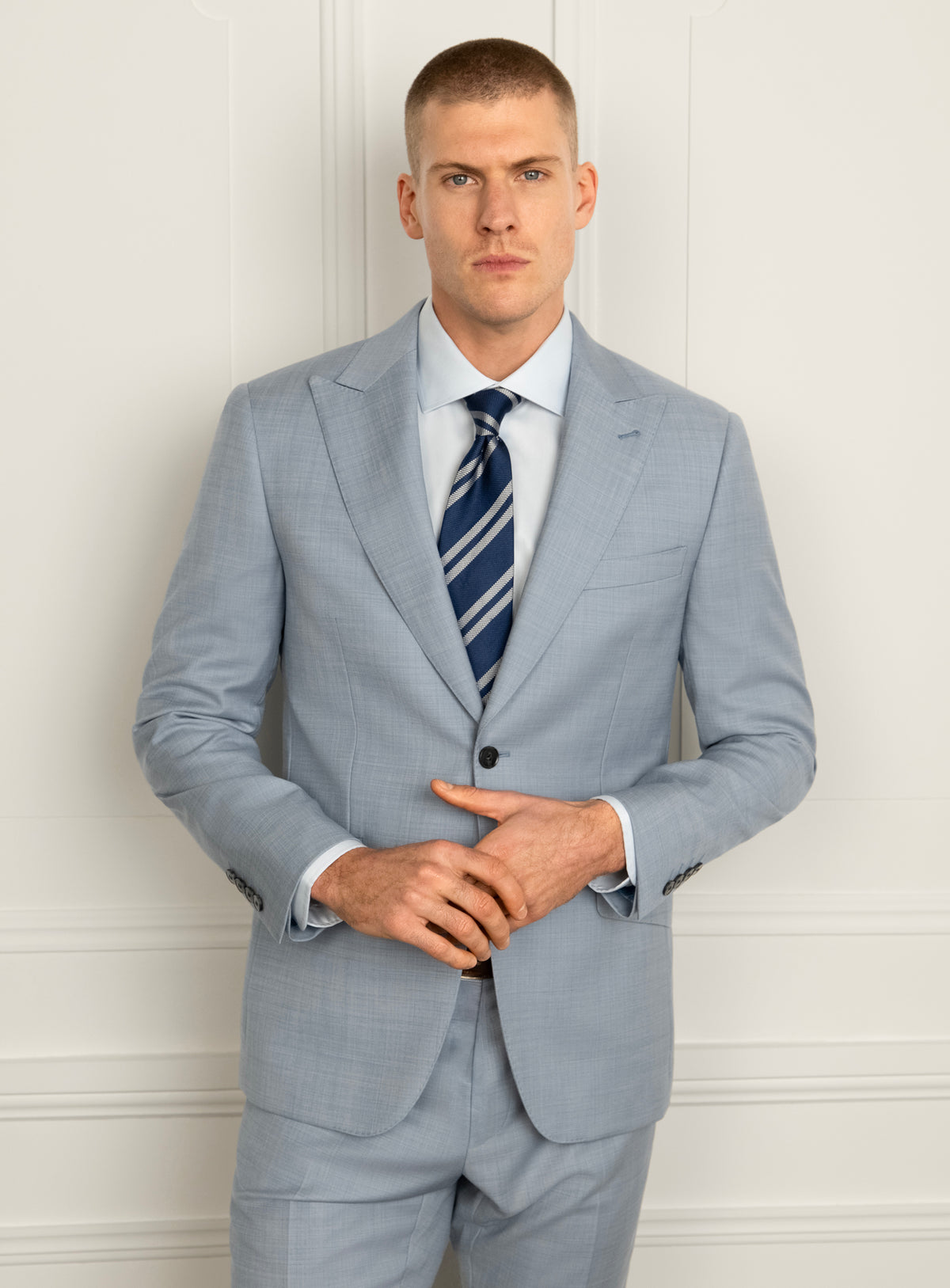 Seraffo Sharkskin Blue Suit