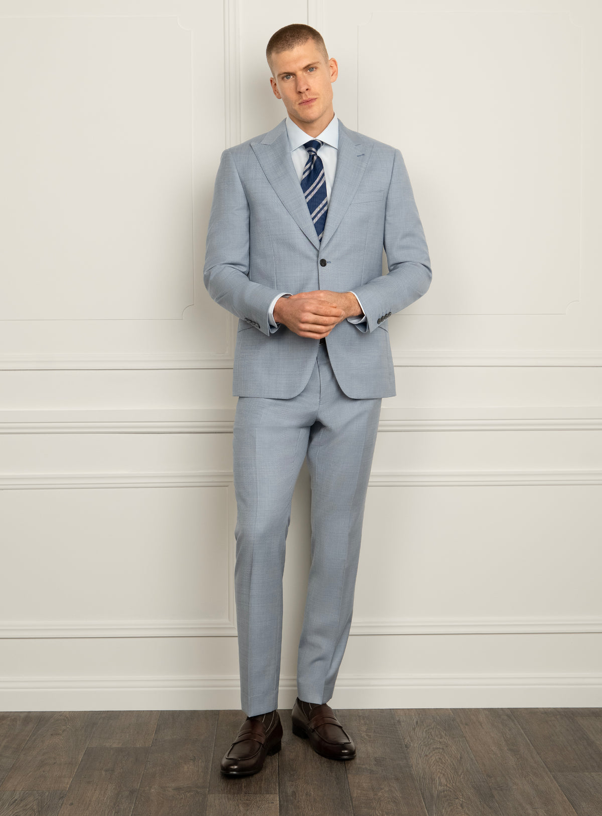 Seraffo Sharkskin Blue Suit
