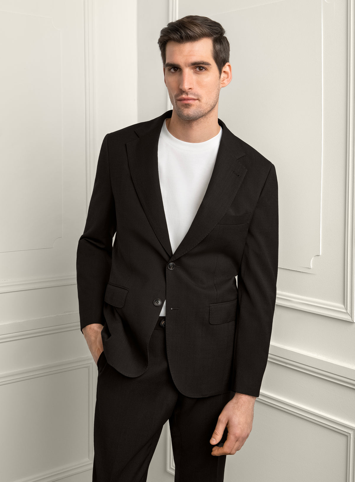Vito Espresso Brown Seersucker Sport Jacket