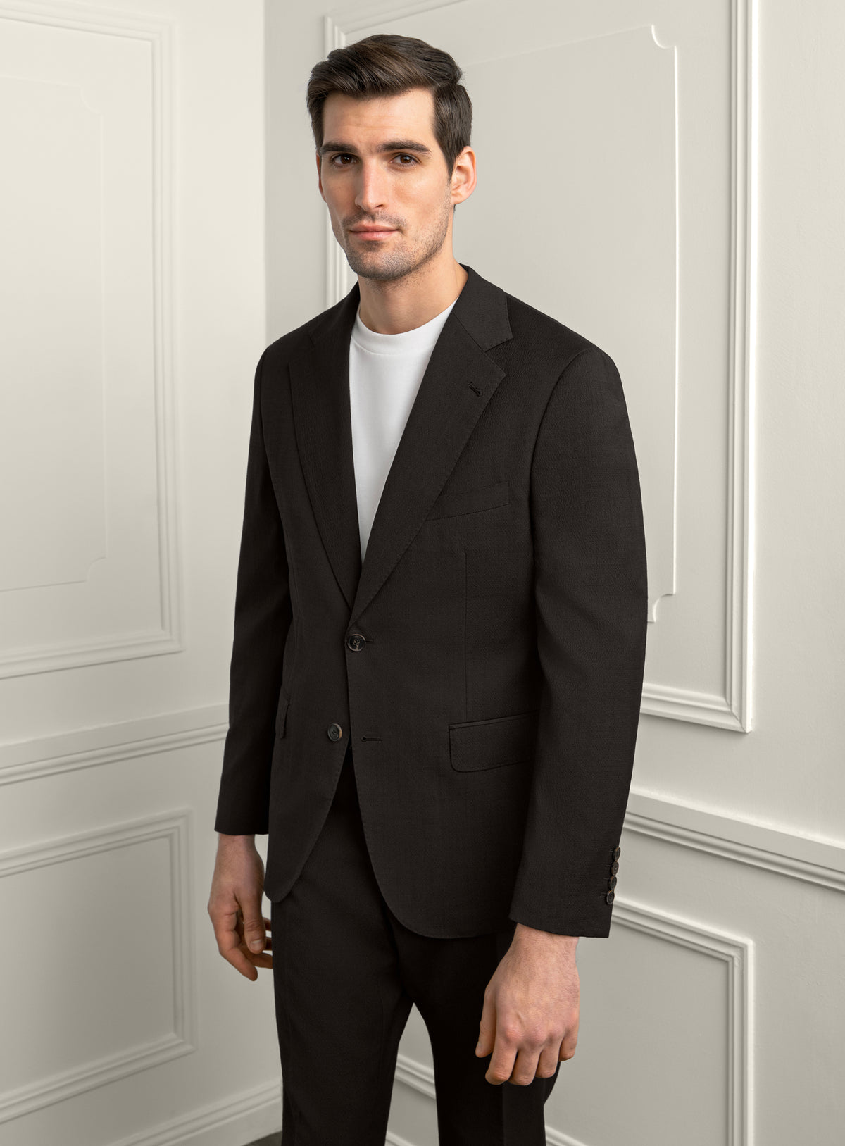 Vito Espresso Brown Seersucker Sport Jacket