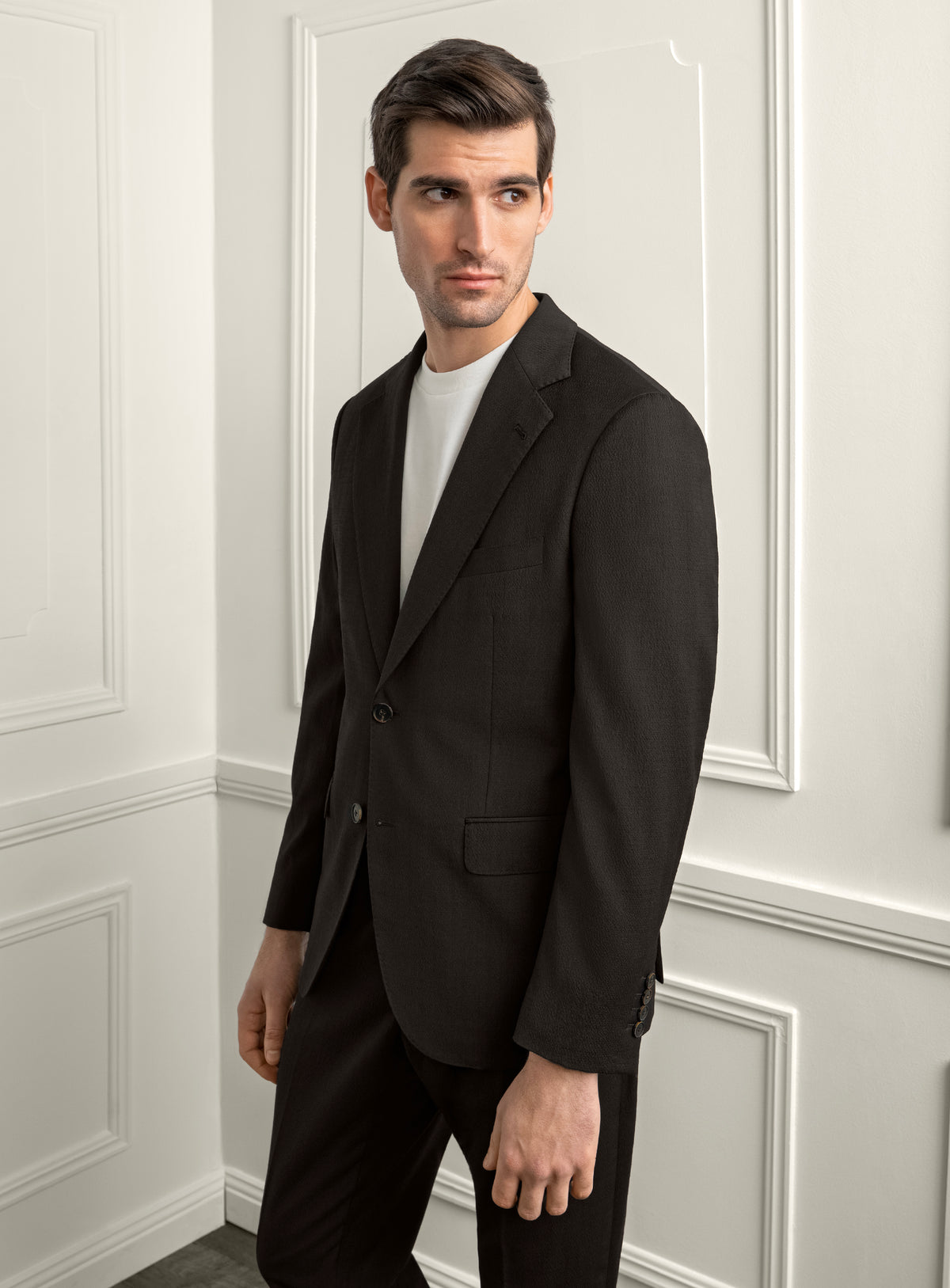 Vito Espresso Brown Seersucker Sport Jacket