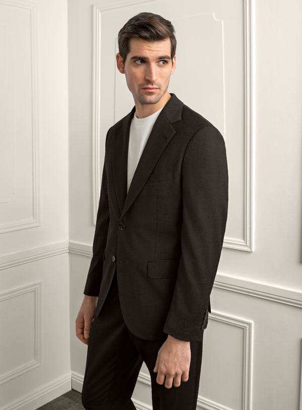 Vito Espresso Brown Seersucker Sport Jacket