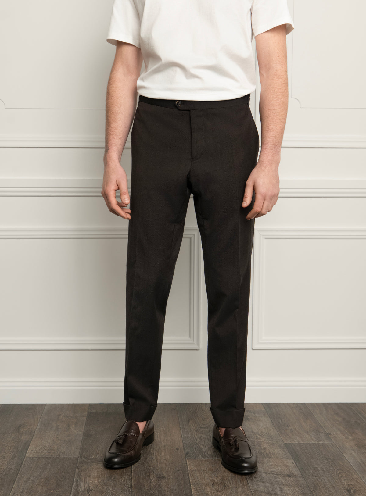 Siena Espresso Brown Seersucker Trousers