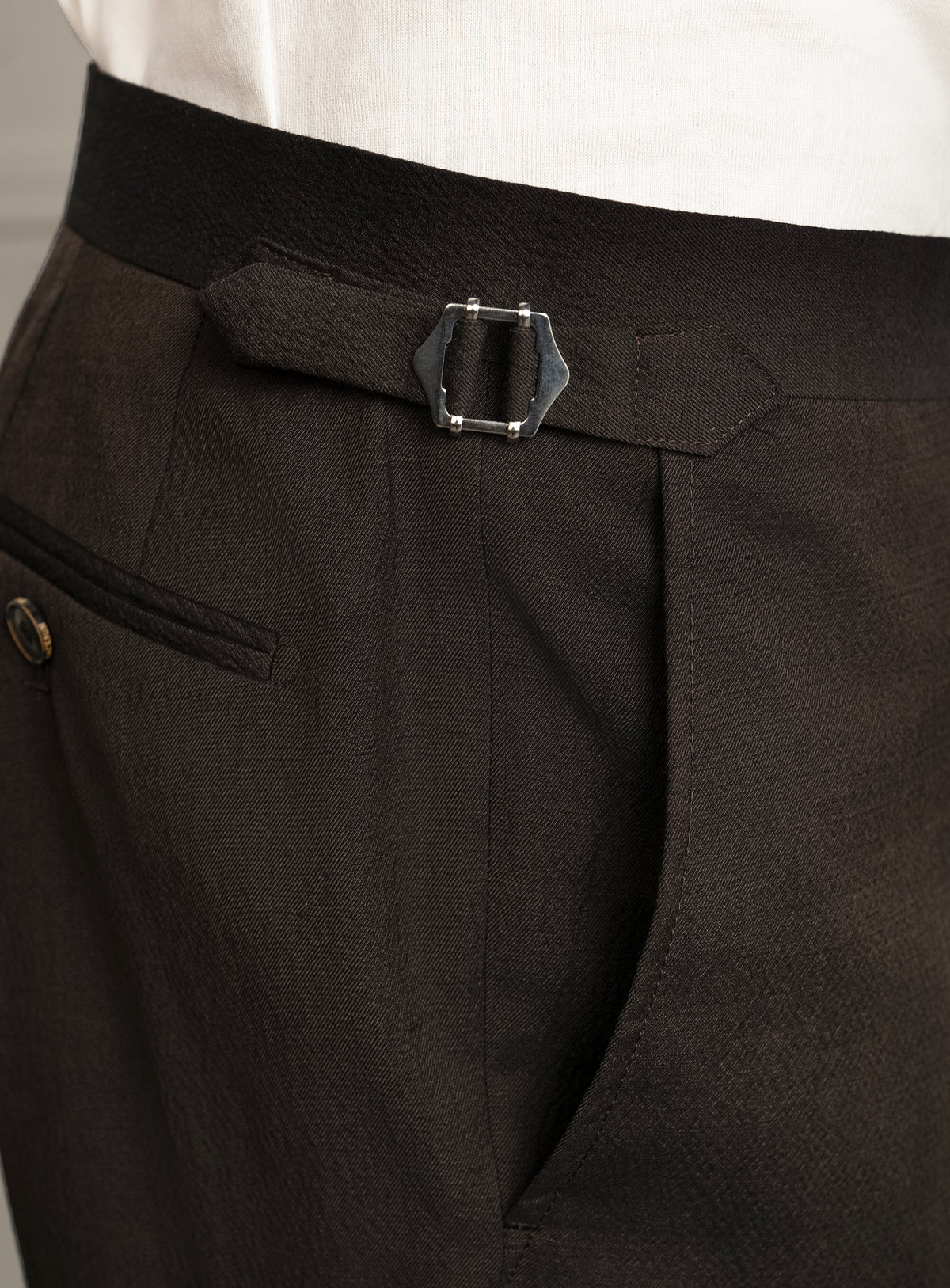 Siena Espresso Brown Seersucker Trousers