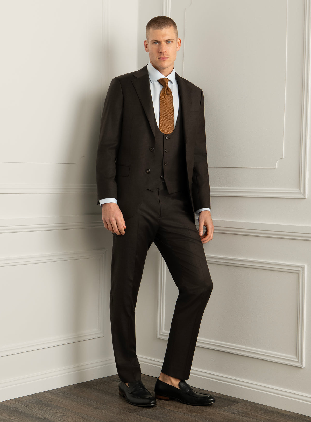 Sartor Sharkskin Brown Suit