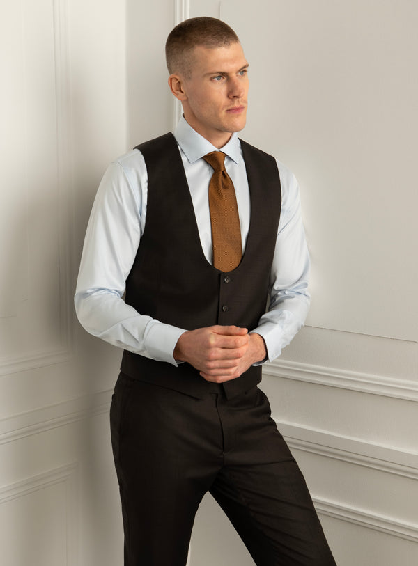 Sartor Sharkskin Brown Vest