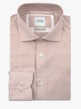 Milan Oxford Stripe Burnt Orange Shirt