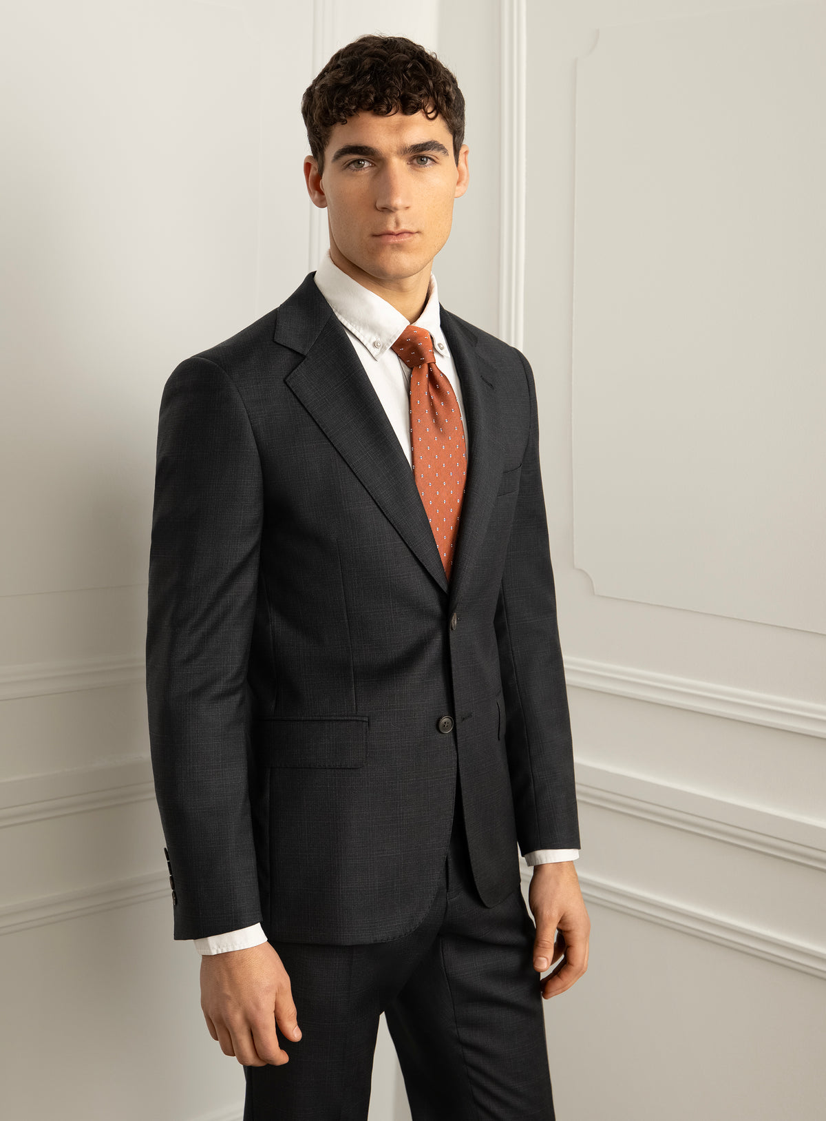 Cesare Charcoal Plaid Suit