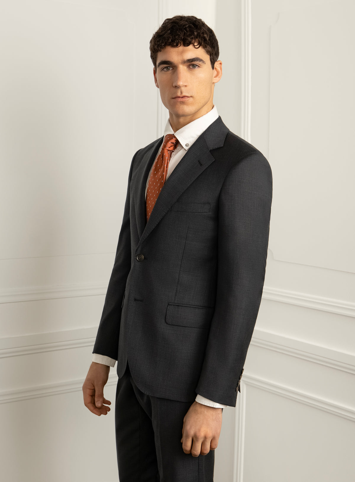 Cesare Charcoal Plaid Suit
