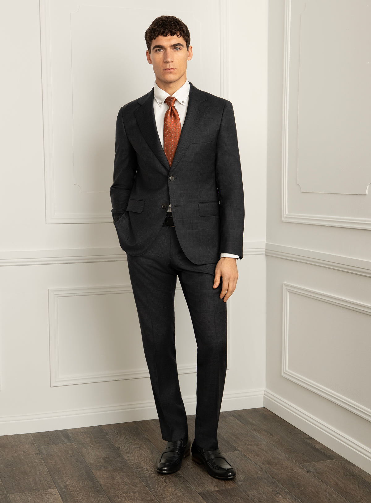 Cesare Charcoal Plaid Suit