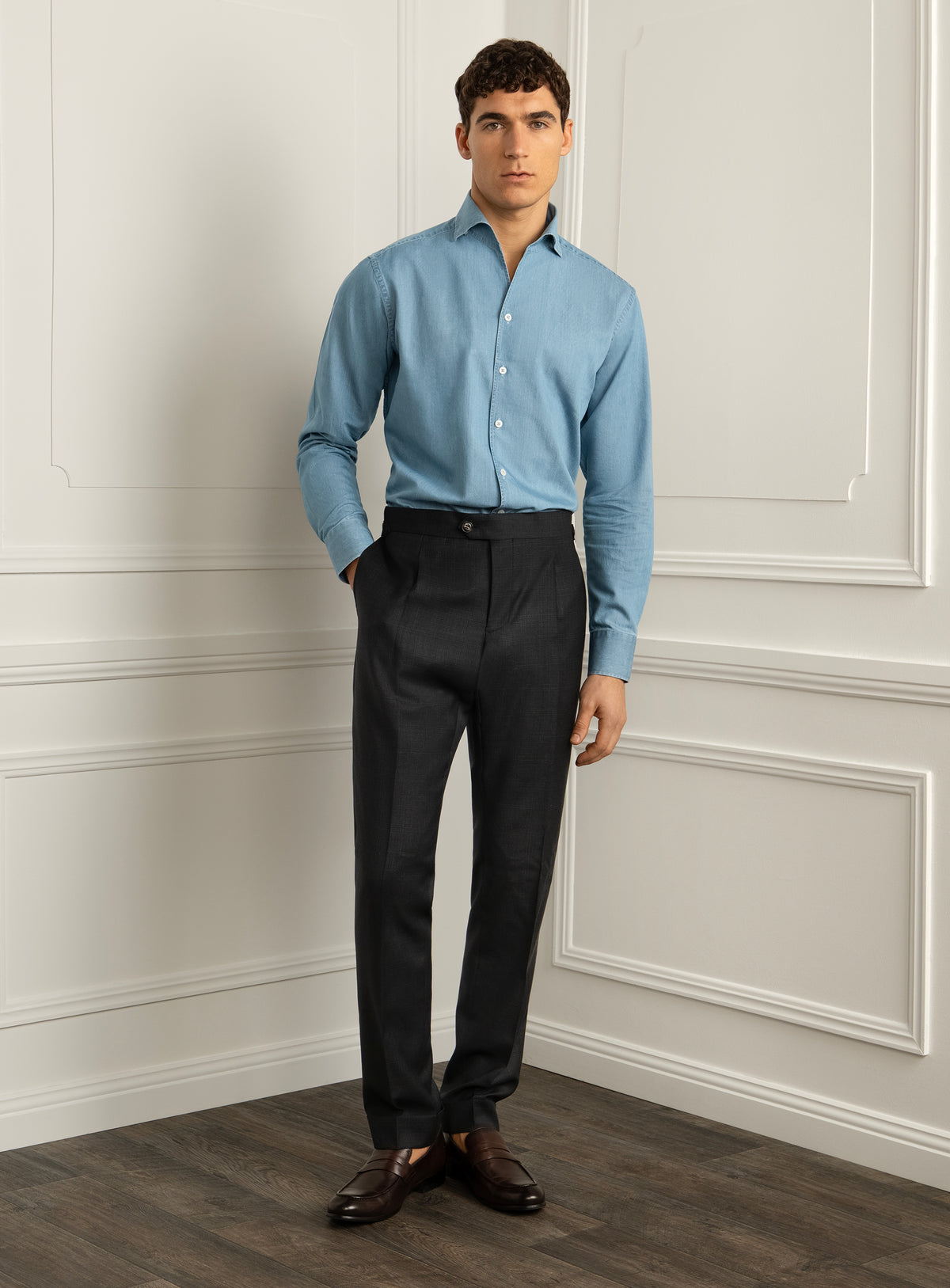Siena Plaid Charcoal Trousers