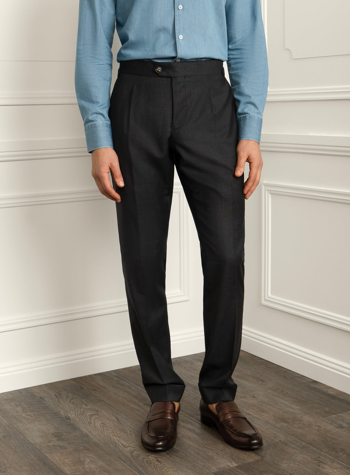 Siena Plaid Charcoal Trousers