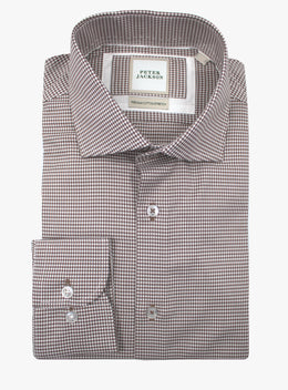 Milan Houndstooth Chocolate Brown Shirt