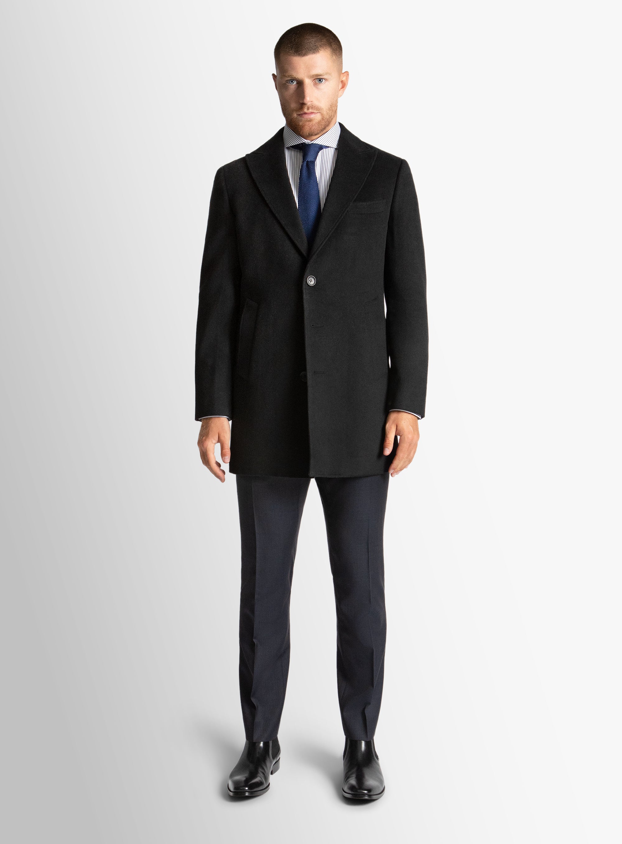 Bellagio Black Pile Overcoat
