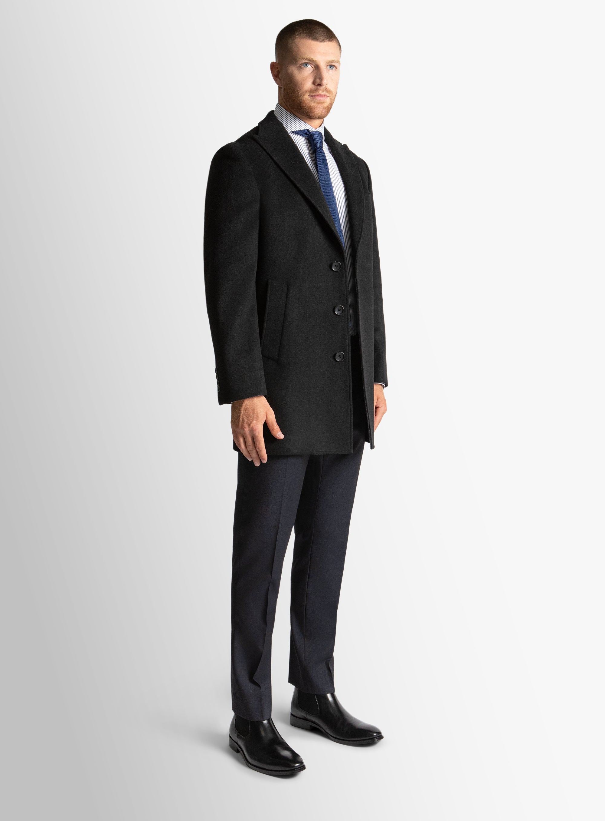 Bellagio Black Pile Overcoat
