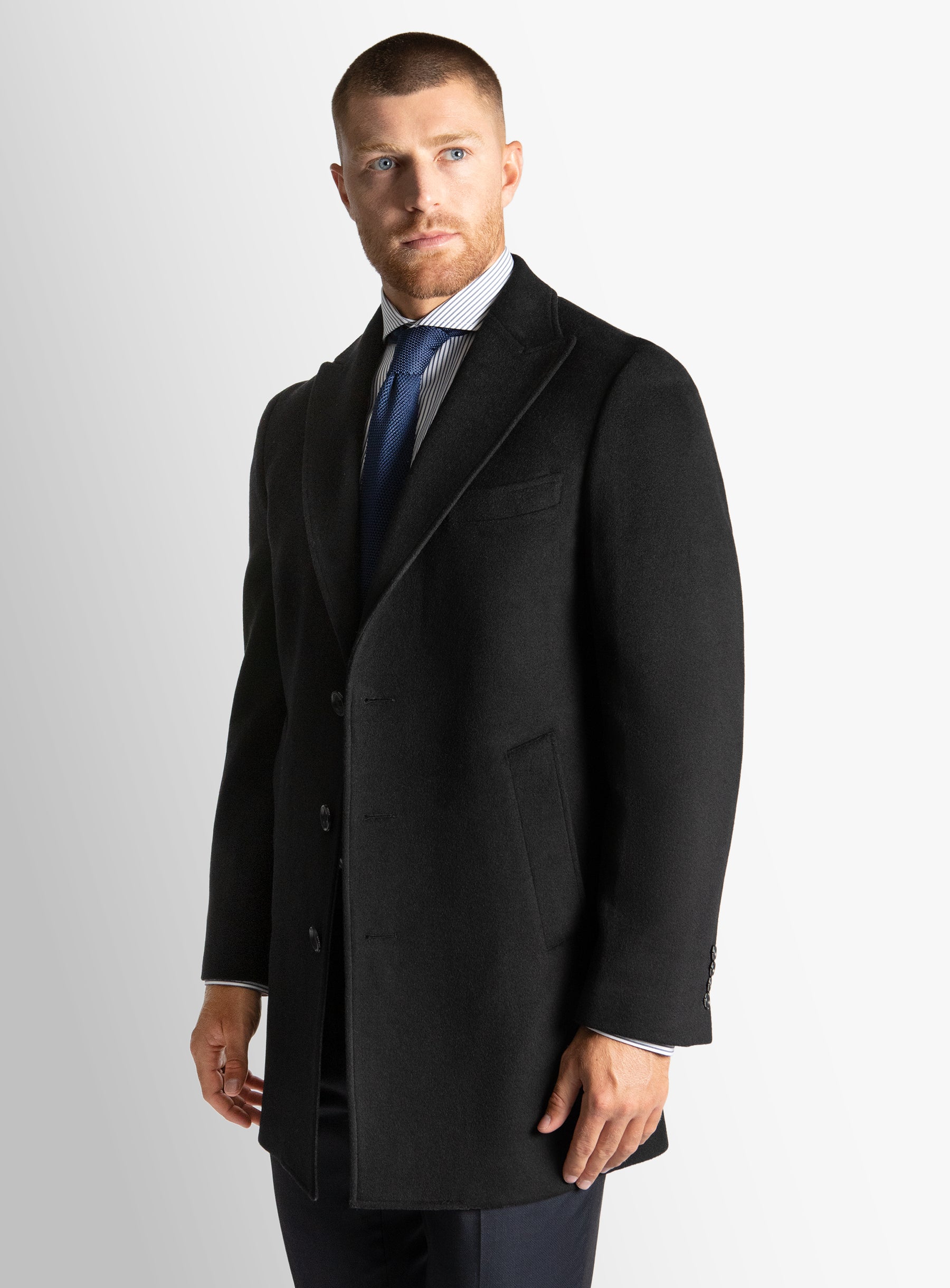 Bellagio Black Pile Overcoat