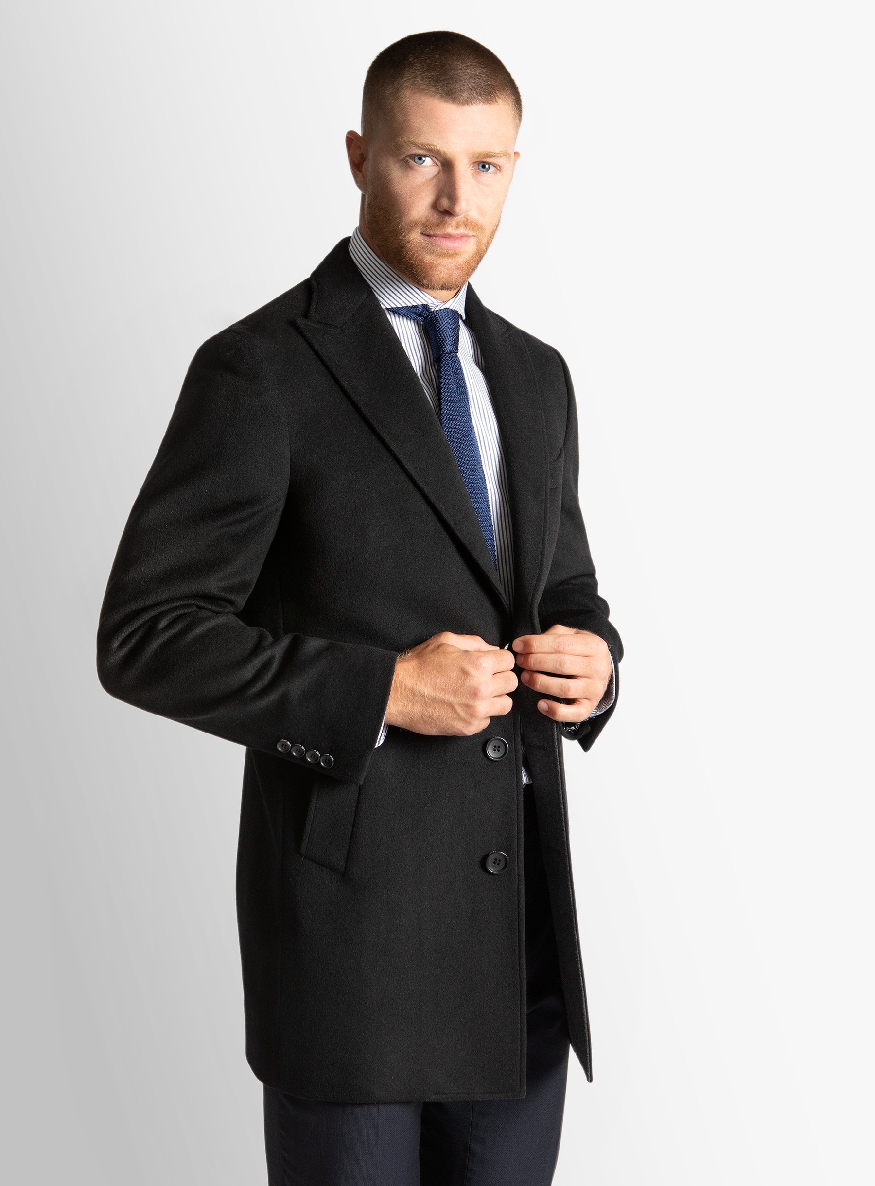 Bellagio Black Pile Overcoat