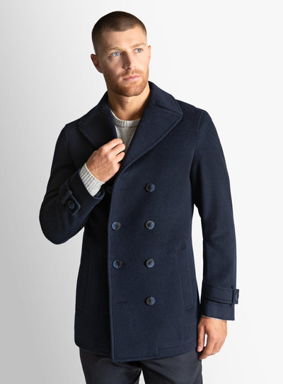 Bridge Navy Wool/Cashmere Peacoat