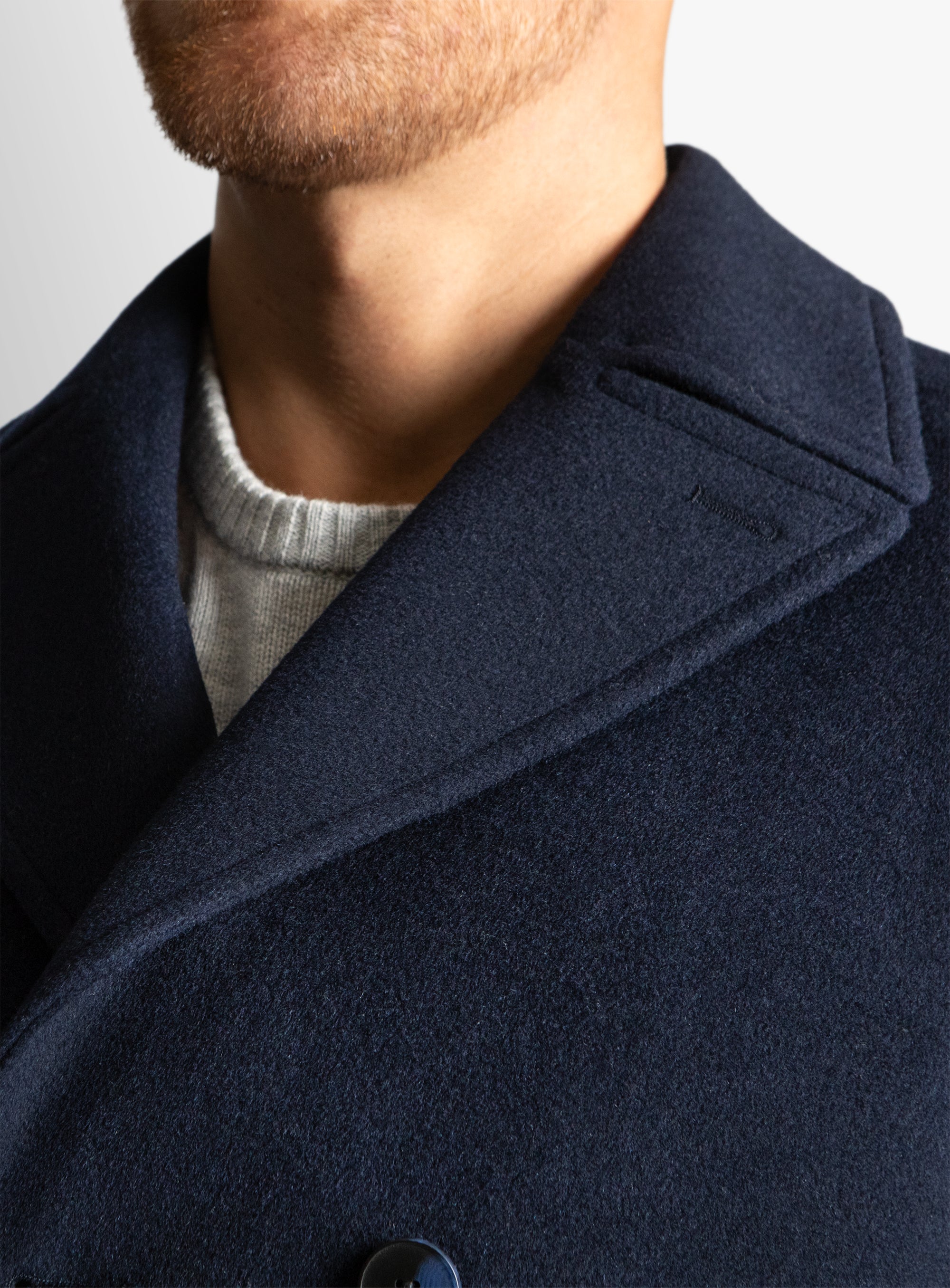 Bridge Navy Wool/Cashmere Peacoat