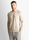Cotton Casual Taupe Crew Neck Knit
