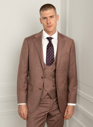 Stefano Sharkskin Dusty Pink Suit