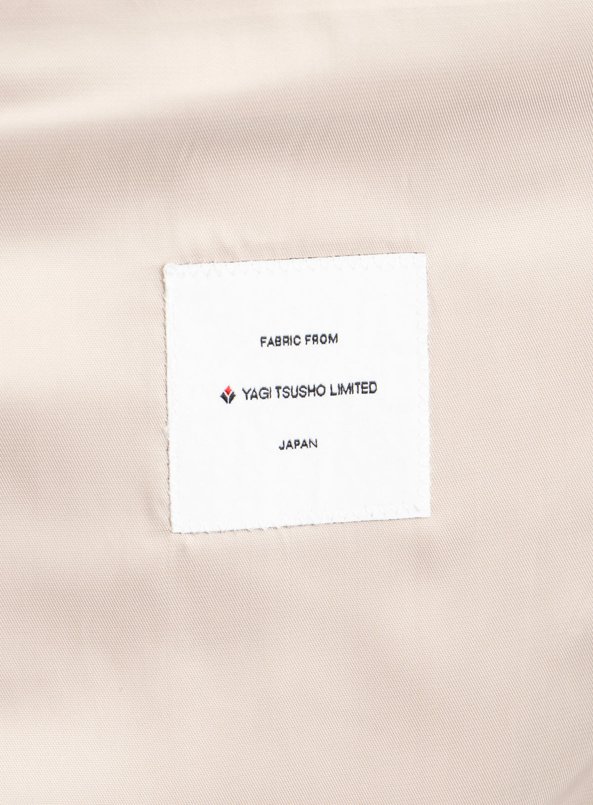 Melfi Basketweave Ecru Harrington Jacket - Fabric provenance label detail