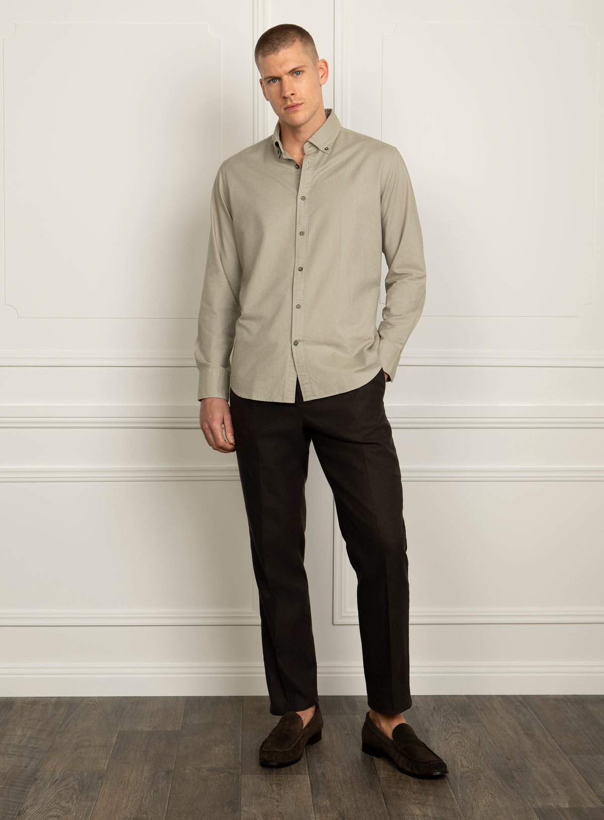 Merano Sage Oxford Shirt