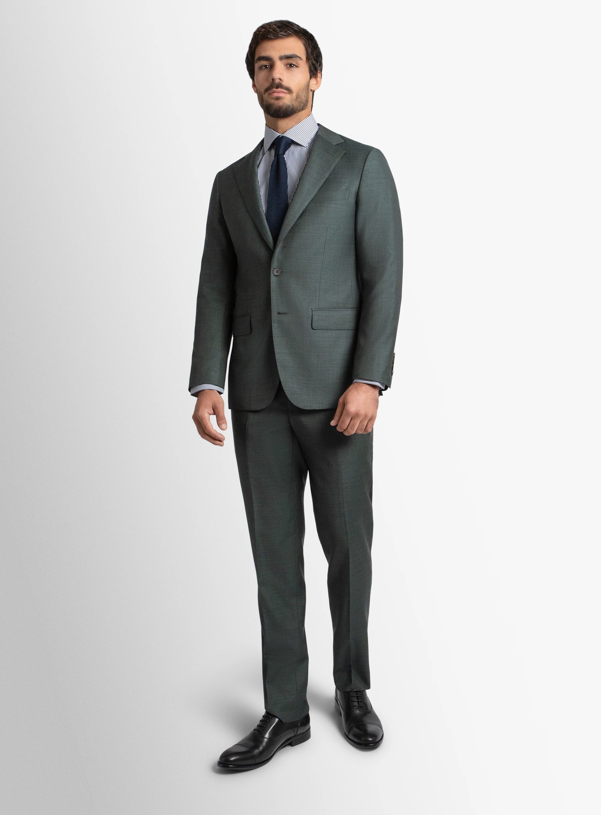 Enzo Sharkskin Green Suit