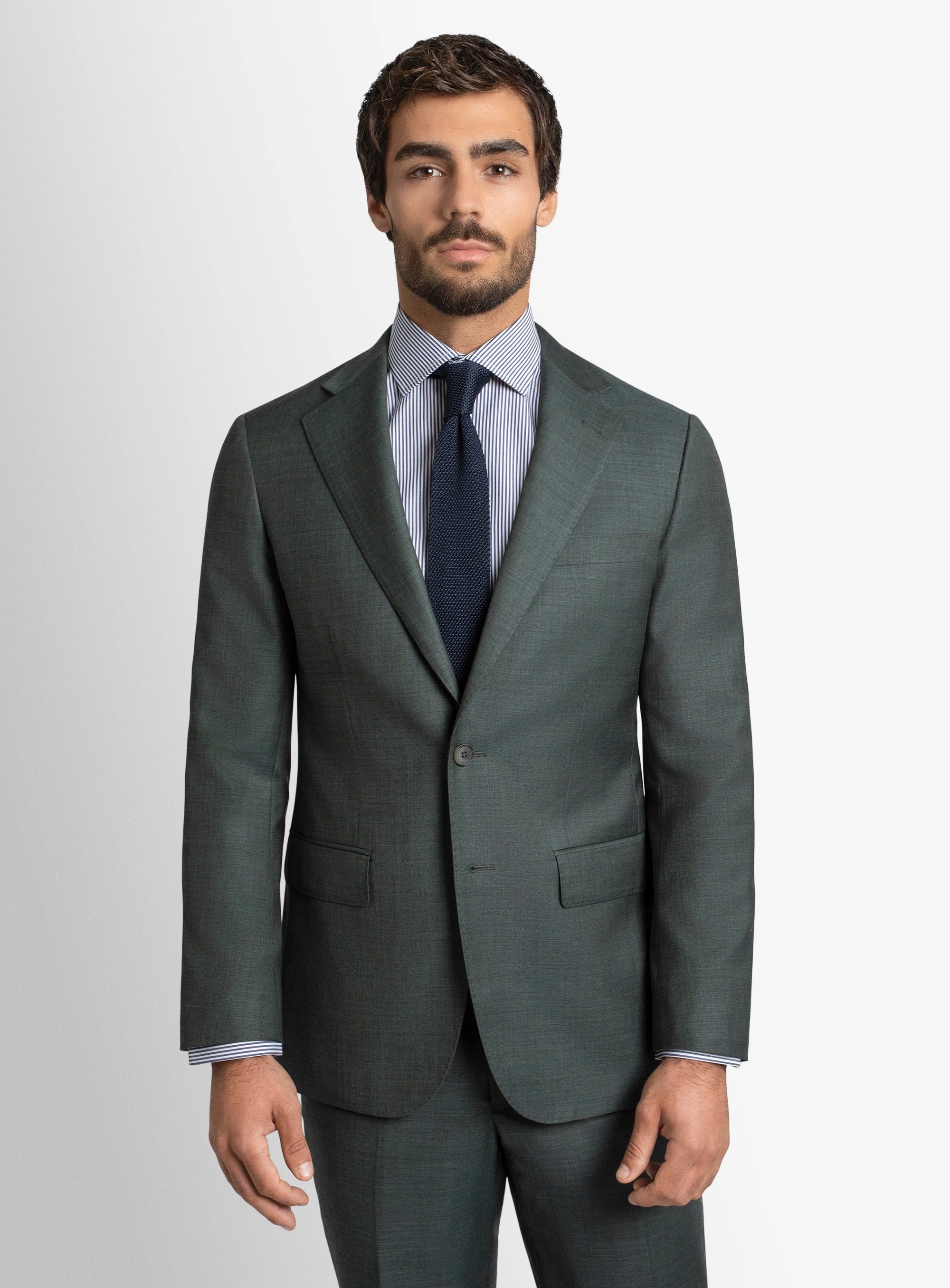 Enzo Sharkskin Green Suit