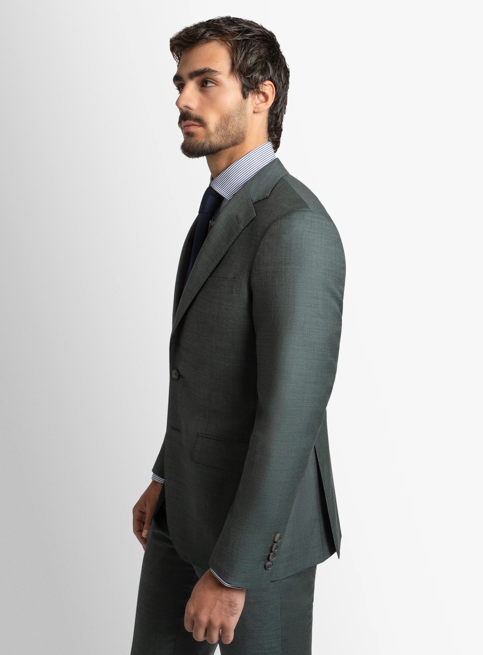 Enzo Sharkskin Green Suit