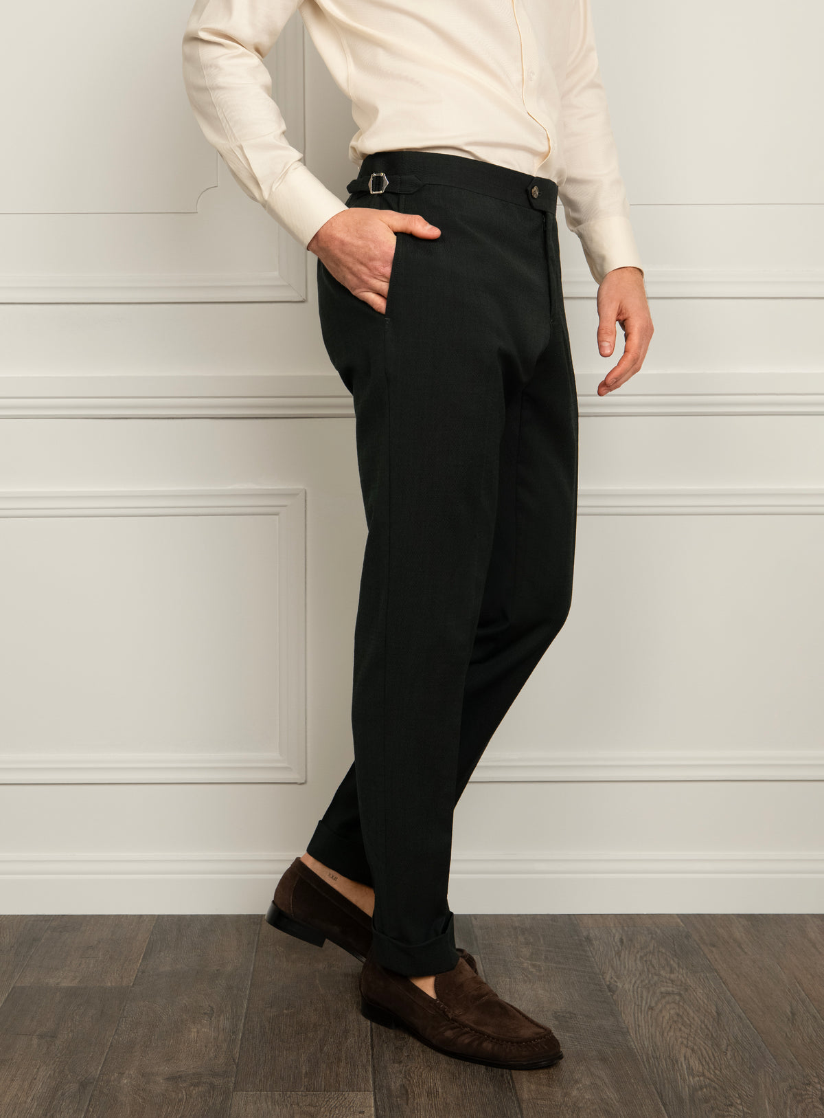Siena Dark Green Seersucker Trousers
