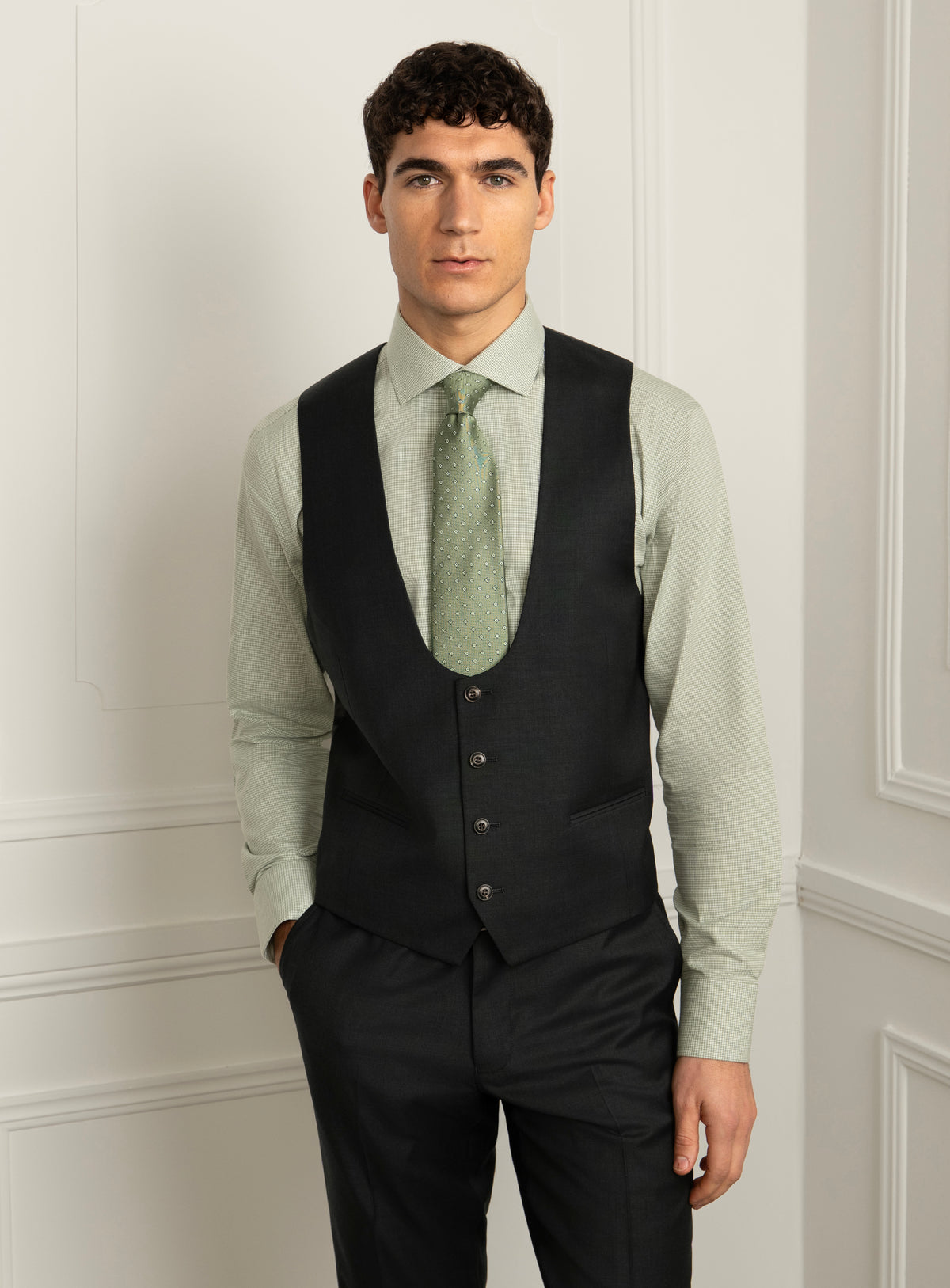 Garofoli Green Twill Vest