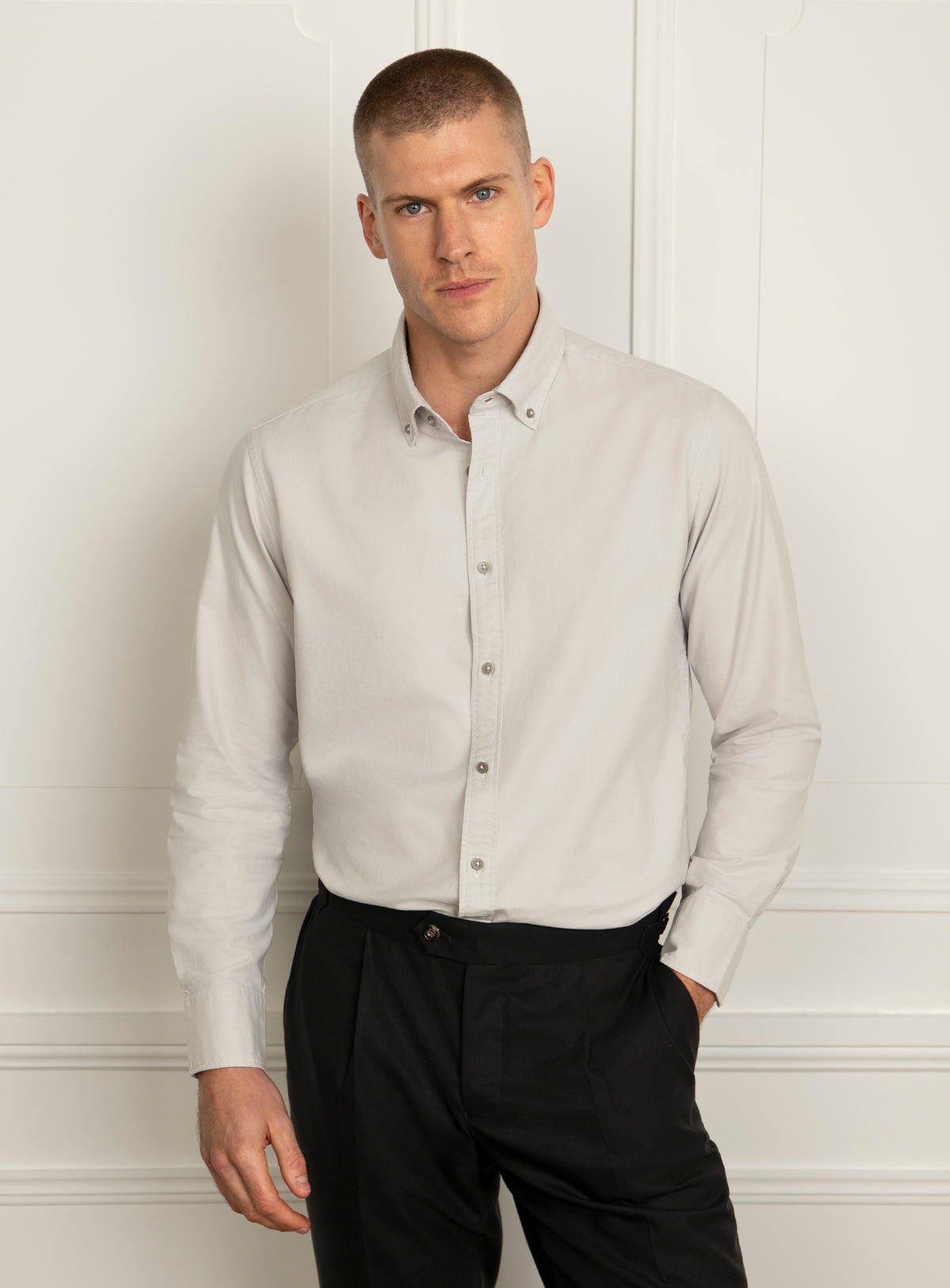 Merano Stone Grey Oxford Shirt