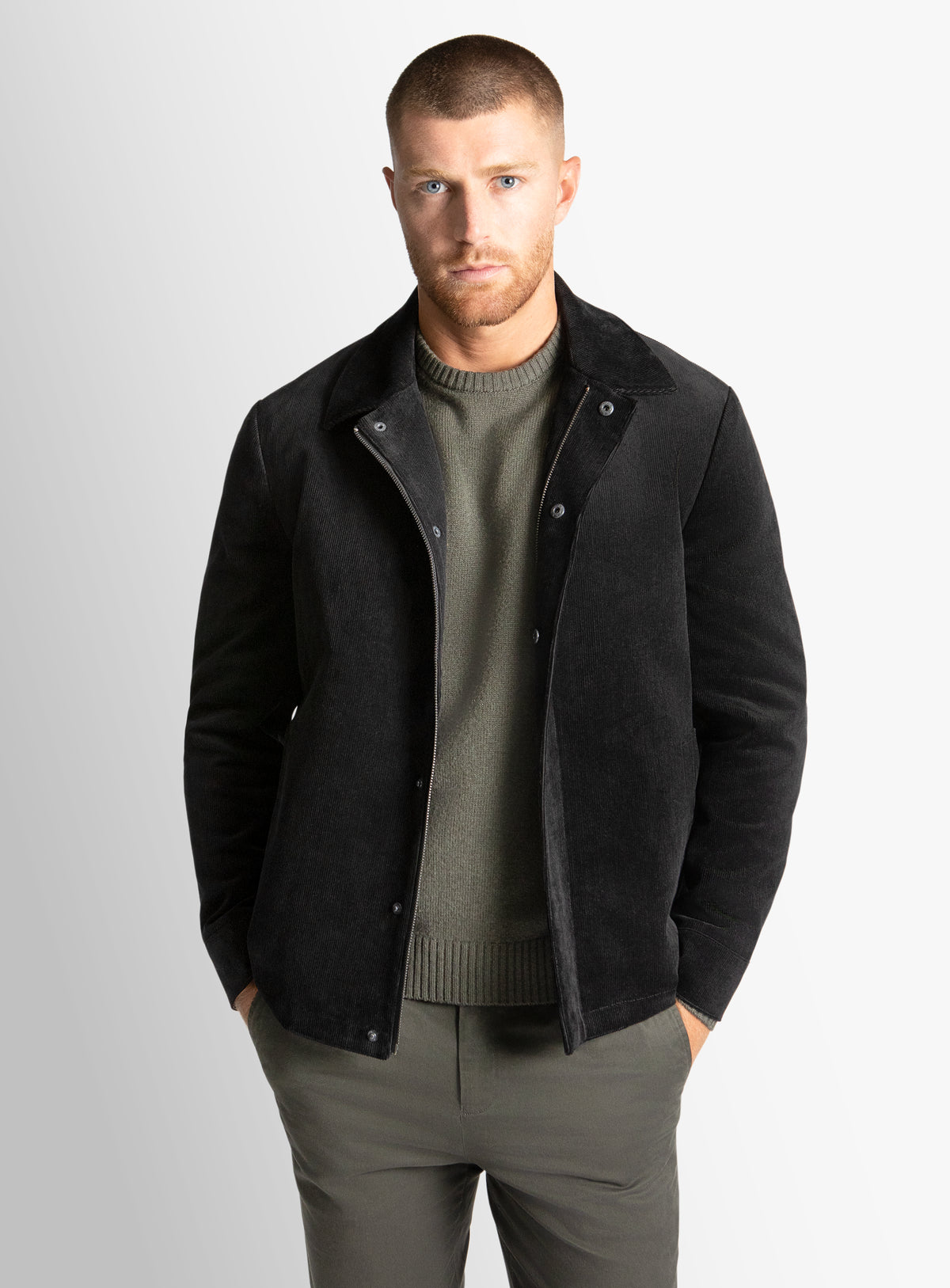 Santino Corduroy Black Jacket